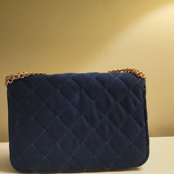 Retro style royal blue handbag - Picture 5 of 9
